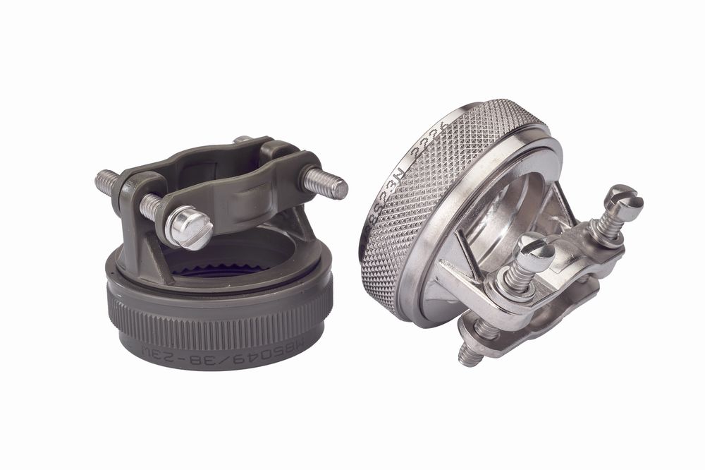 Amphenol Limited Silver Strain Relief Clamp, Shell Size 16 for use with MIL-DTL-27599 Solder MIL-DTL-38999 Series I And