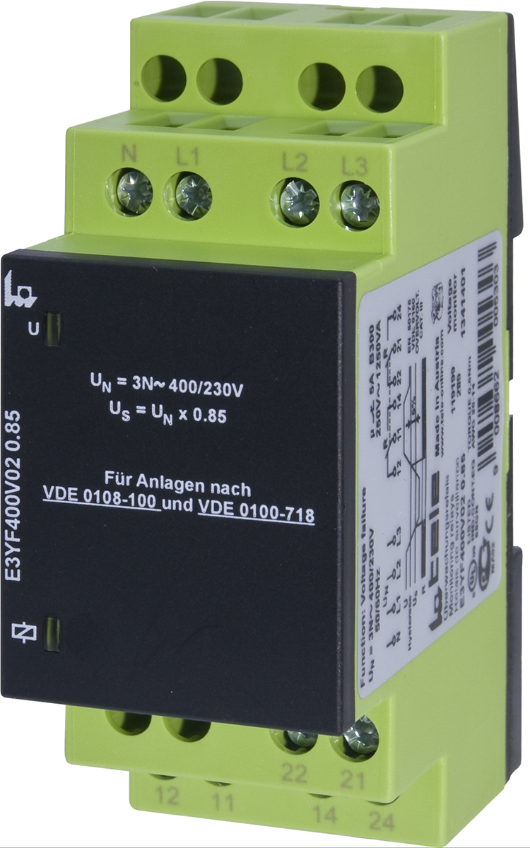 Tele Voltage Monitoring Relay, 3 Phase, DPDT, DIN Rail