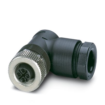 Phoenix Contact, SACC-M12FRS-3PECON-PG 9-M IP67 Black Screw Mount 4P Angled Power Connector Socket, Rated At 12A, 630 V