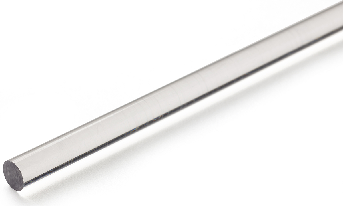 RS PRO Transparent Polycarbonate PC Rod, 1m x 50mm Diameter