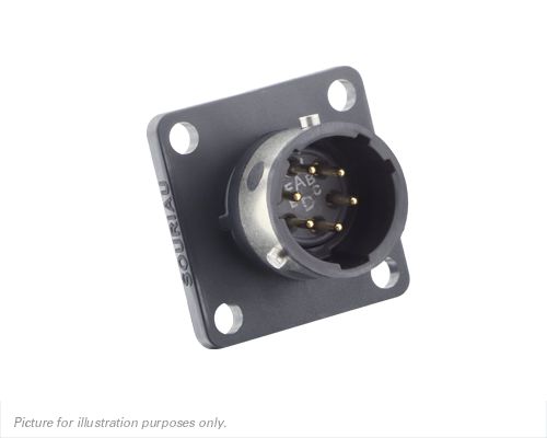Souriau Sunbank by Eaton, UTGX 6 Way Flange Mount Circular Connector Plug, Pin Contacts,Shell Size 10, Bayonet,