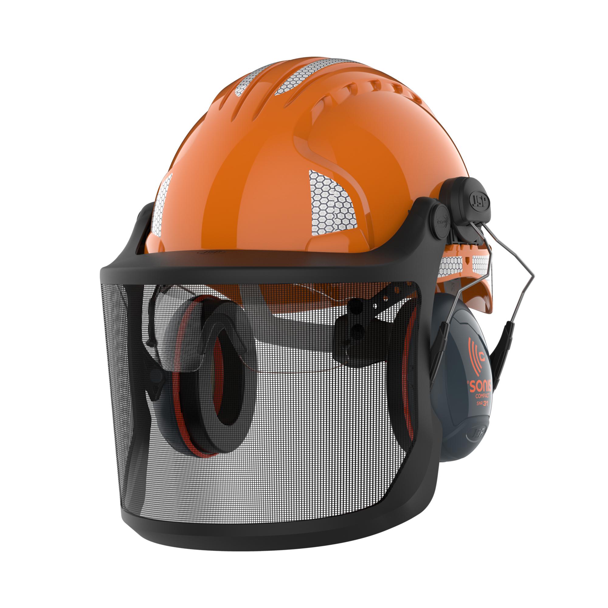 JSP EVOGuard Orange Safety Helmet with Chin Strap, AdjustableVentilated