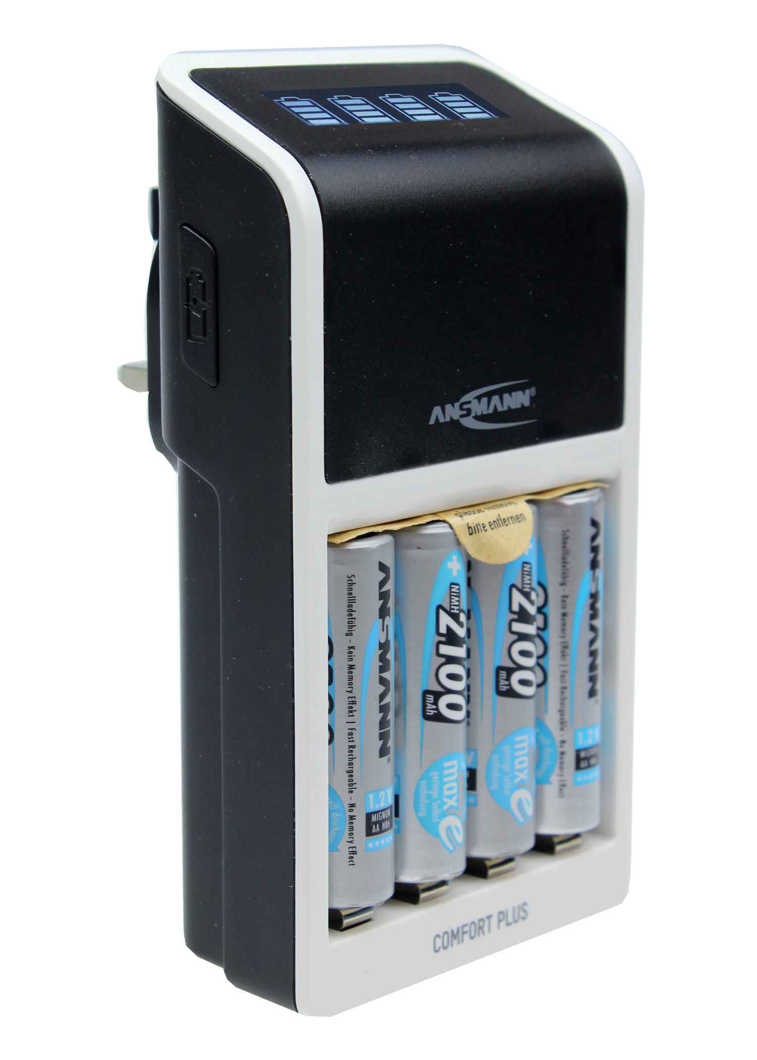 Ansmann 1001-0094-44-01520 Battery Charger For NiMH 9V, AA, AAA 4 Cell with UK plug, Batteries Included