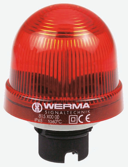 Werma EM 817 Series Red Flashing Beacon, 230 V ac, Built-in Mounting, Xenon Bulb, IP65