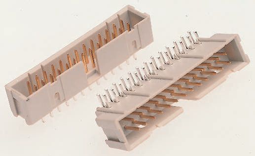 TE Connectivity AMP-LATCH Series Right Angle Through Hole PCB Header, 10 Contact(s), 2.54 mm Pitch, 2 Row, Shrouded