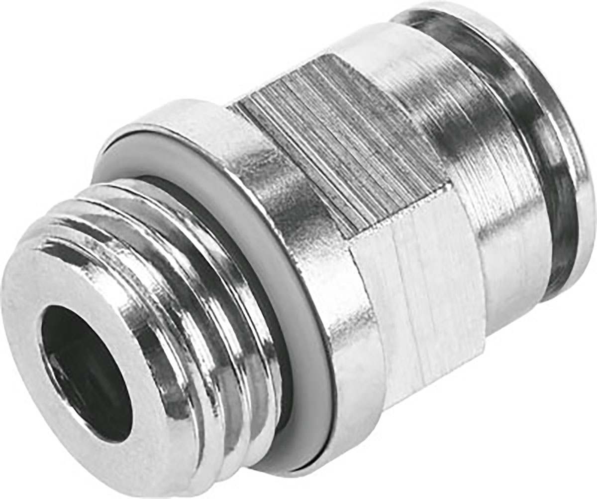 Festo NPQH Series Straight Threaded Adaptor, M5 Male to Push In 6 mm, Threaded-to-Tube Connection Style, 578335