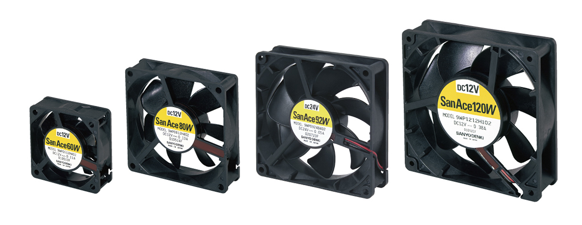 Sanyo Denki 9WP Series Axial Fan, 12 V dc, DC Operation, 61.8m³/h, 1.56W, 130mA Max, IP68, 80 x 80 x 25mm