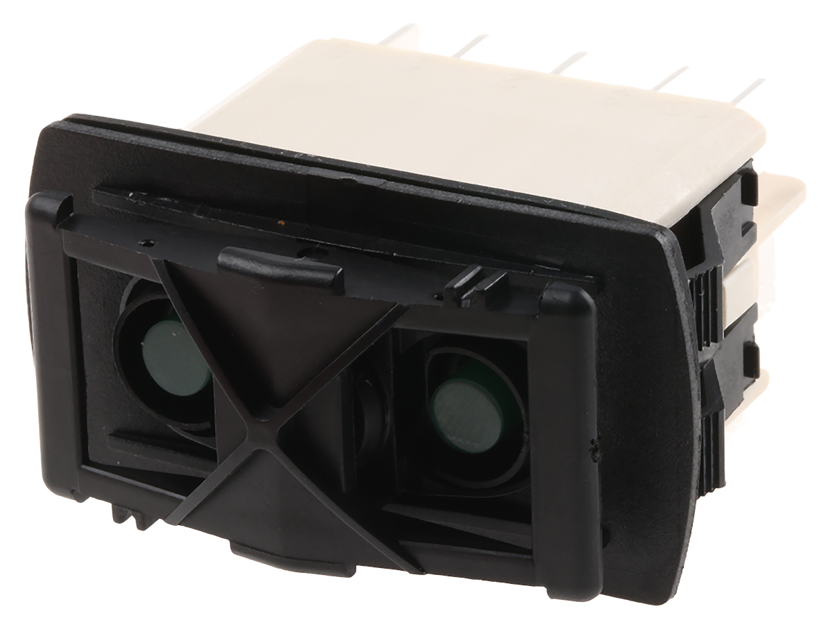 APEM Illuminated DPDT, (On)-Off-(On) Rocker Switch Panel Mount