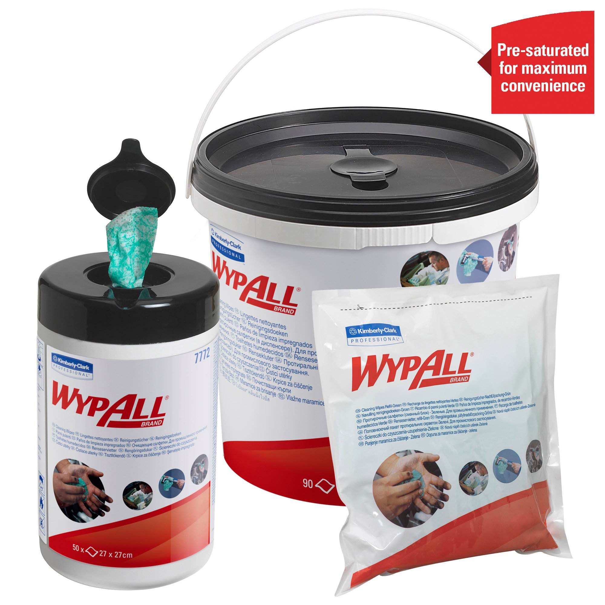 WYPALL Cleaning Wipes Refill 7776 Wet Cleaning Wipes, Bag of 75, 270 x 270mm