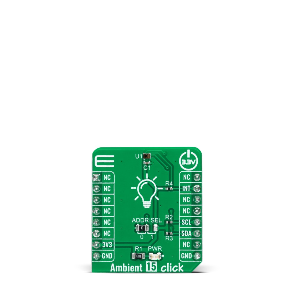 MikroElektronika Ambient 15 Click Ambient Light Sensor Add On Board for TSL2584TSV mikroBUS Socket