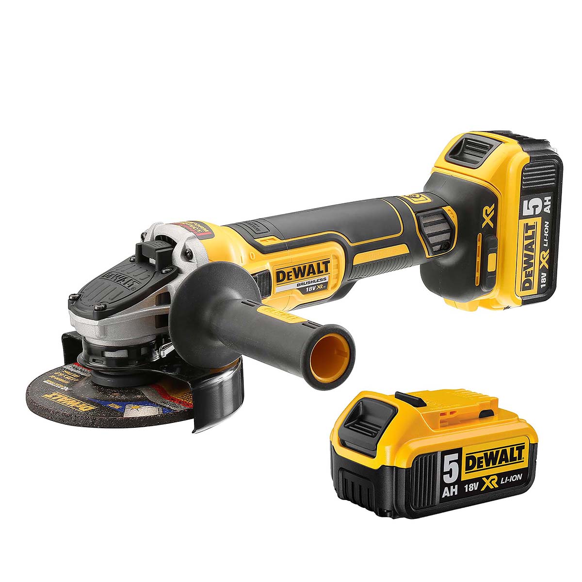 DeWALT DCG405P2-GB 18V XR 125mm Cordless Angle Grinder, Type G - British 3-Pin