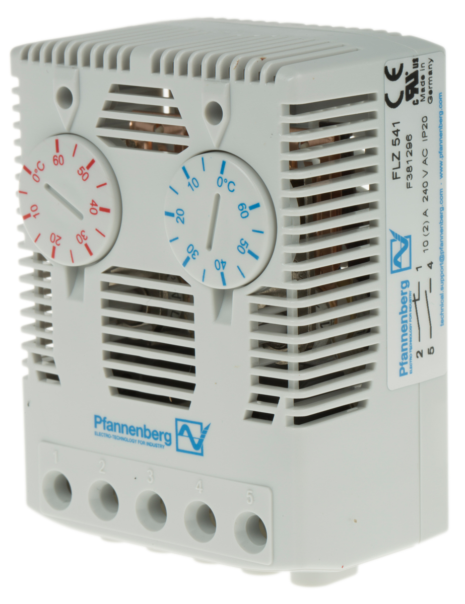 Pfannenberg FLZ NC, NO Enclosure Thermostat, 120 → 240 V ac, 0 → +60 °C