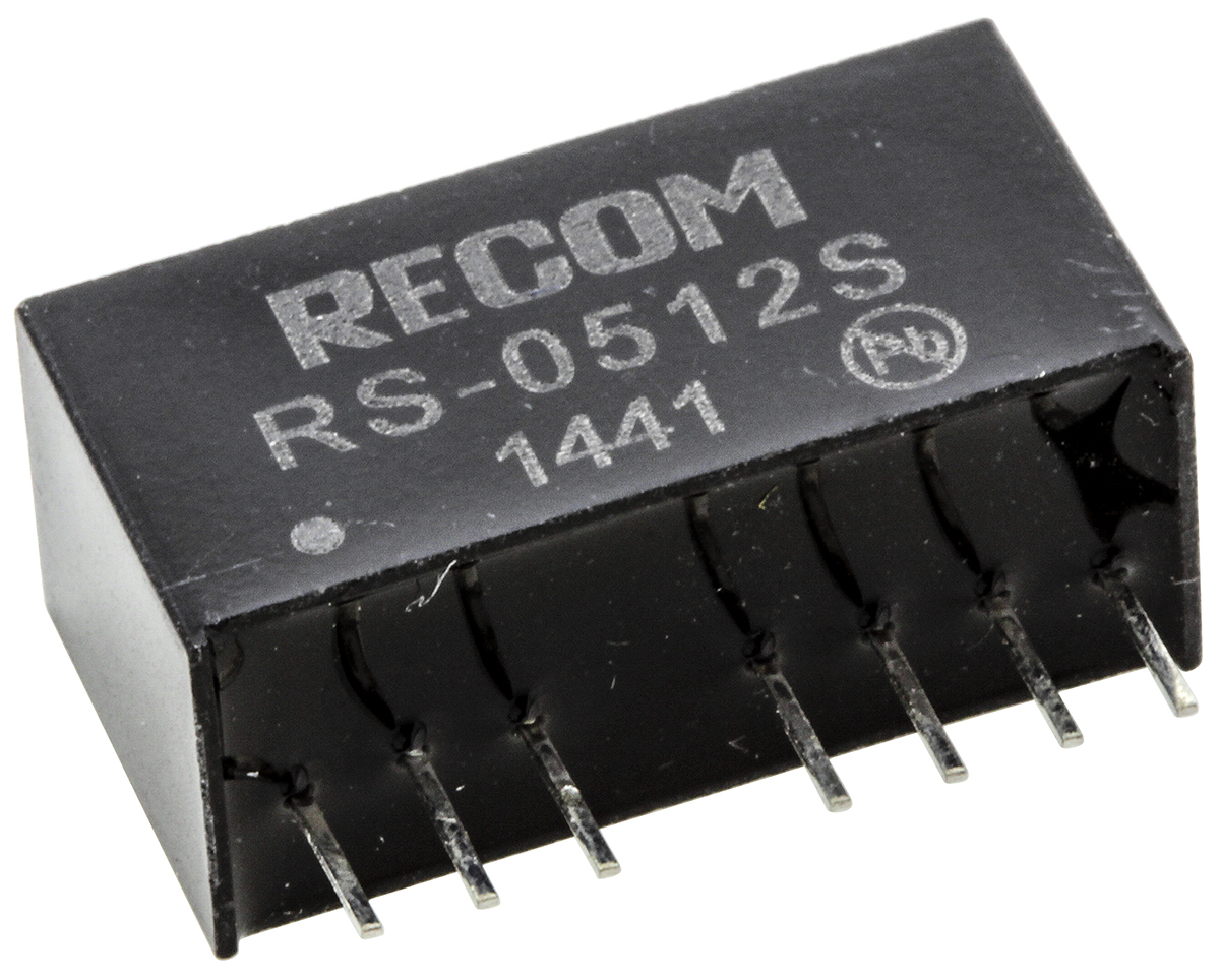 Recom RS DC-DC Converter, 12V dc/ 166mA Output, 4.5 → 9 V dc Input, 2W, Through Hole, +85°C Max Temp -40°C Min