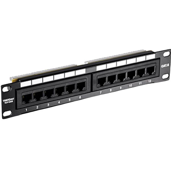 Trendnet TC Series Cat6 12 Port RJ45 Patch Panel Unshielded Black