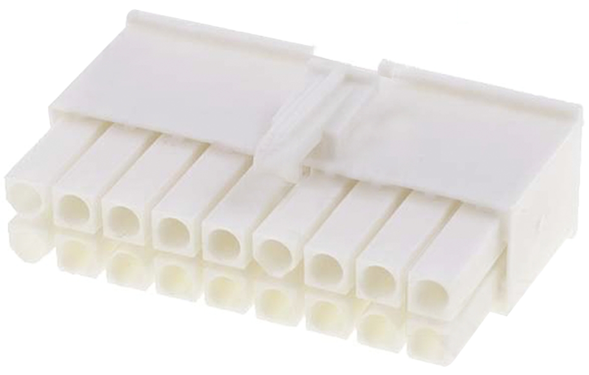 TE Connectivity, Mini-Universal MATE-N-LOK Male Connector Housing, 4.14mm Pitch, 18 Way, 2 Row