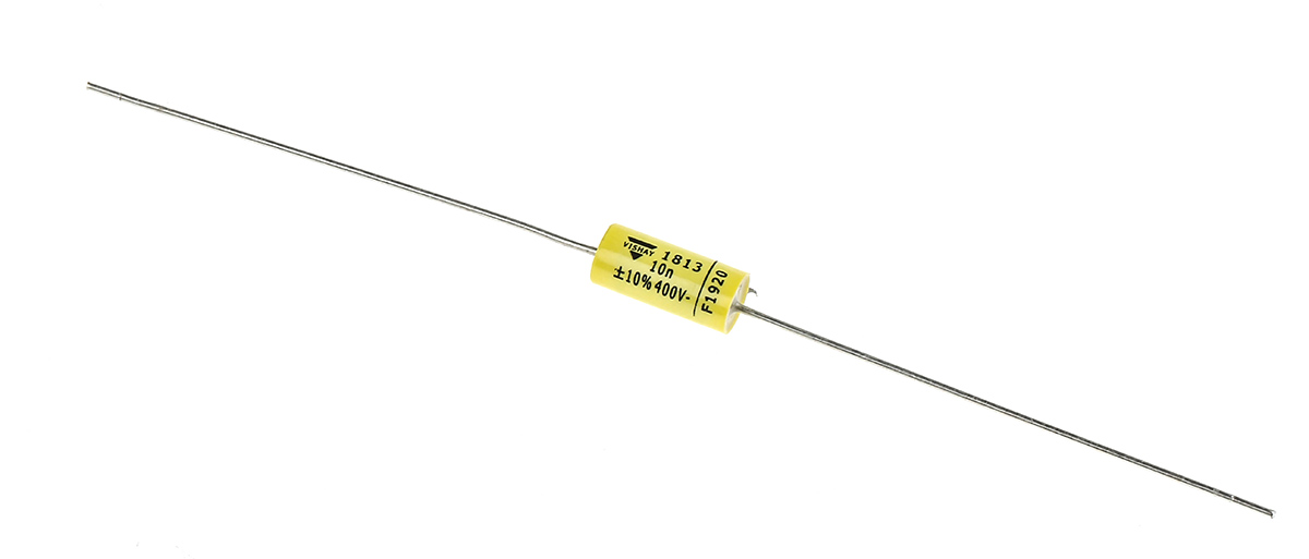 Vishay MKT 1813 Metallised Polyester Film Capacitor, 200 V ac, 400 V dc, ±10%, 10nF, Through Hole