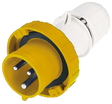 Scame IP67 Yellow Cable Mount 2P + E Industrial Power Plug, Rated At 63A, 110 V