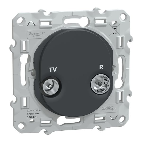 Anthracite Male Socket, Flush Mount