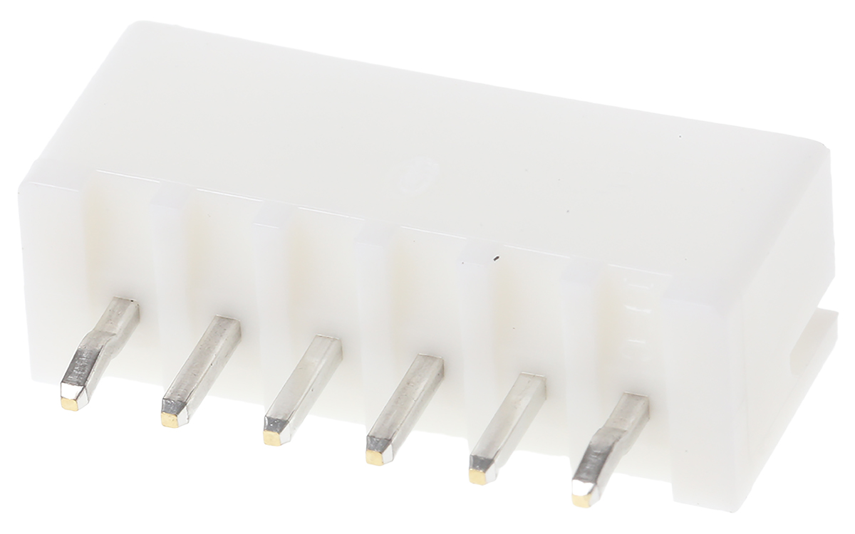 JST XH Series Straight Through Hole PCB Header, 6 Contact(s), 2.5 mm Pitch, 1 Row, Shrouded