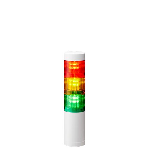 Patlite LR5 Series Amber, Green, Red Signal Tower, 3 Lights, 24 V dc, Direct Mount
