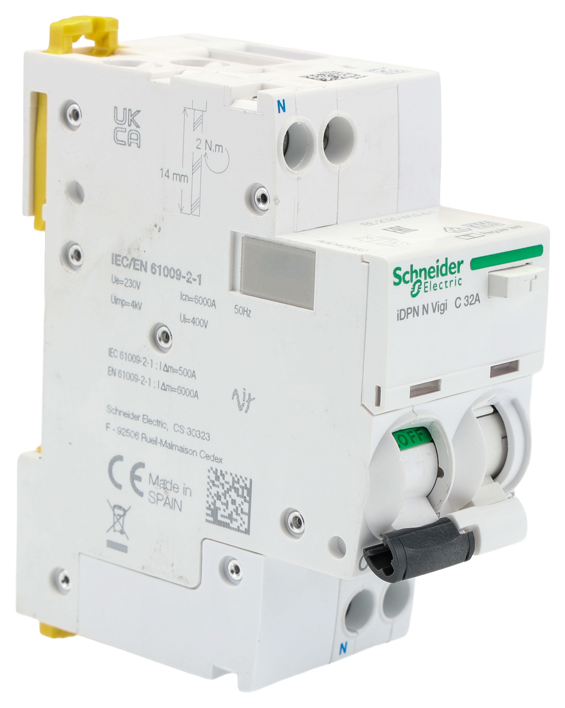 Schneider Electric iDPN Residual Current Circuit Breaker, 32A, 1+N Pole, 300mA, Type C, 400V