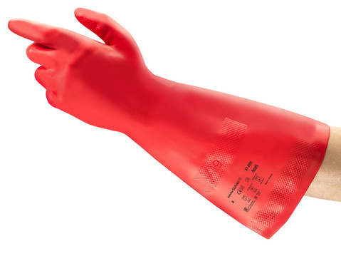 Ansell AlphaTec Red Nitrile Work Gloves, Size 10, Nitrile Coating
