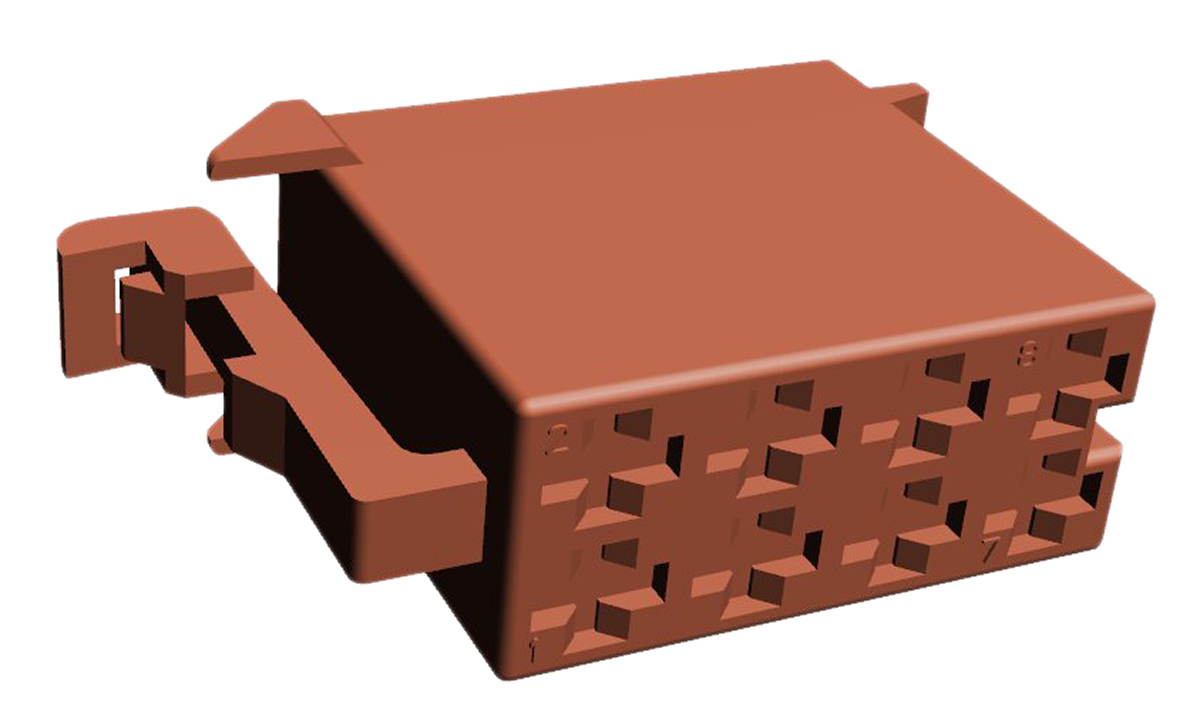 TE Connectivity, Junior Timer Automotive Connector Socket Brown Plug-In 8 Way 962191-1