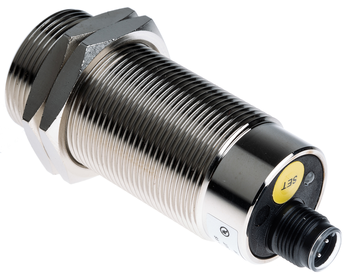 Baumer Ultrasonic Threaded Barrel Proximity Sensor, M30, 1 m Detection 4-20 mA, 15 → 30 V dc