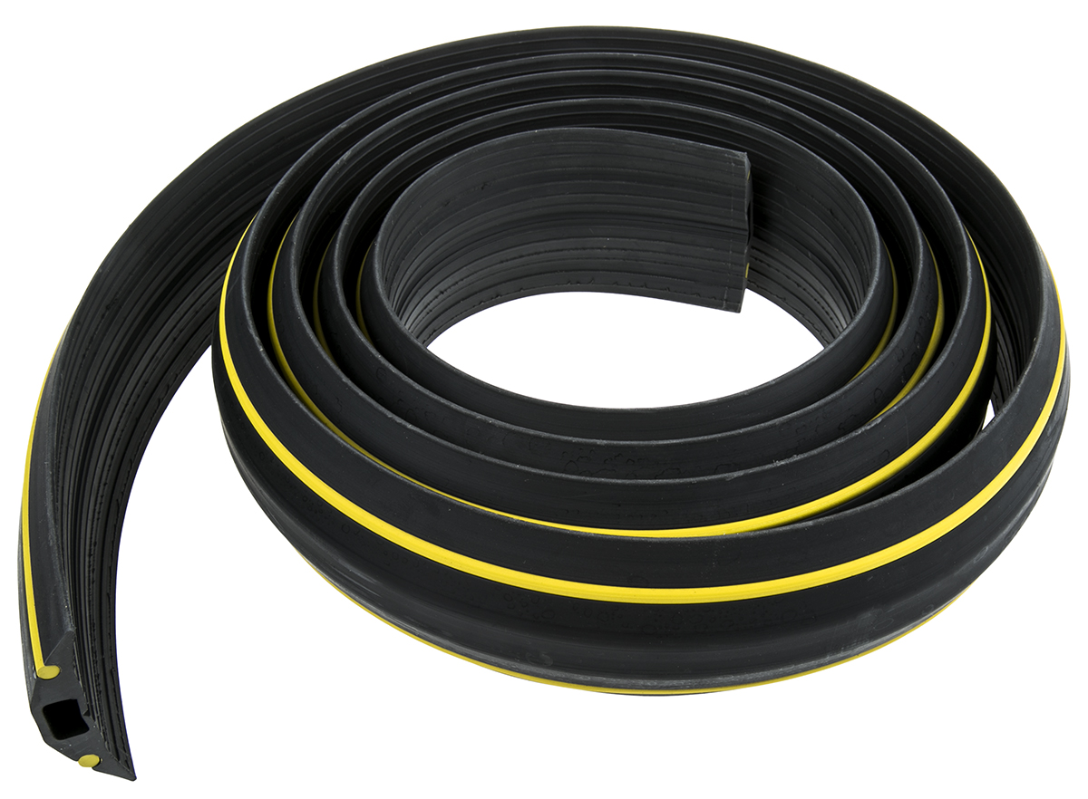 RS PRO 3m Black/Yellow Cable Cover in Rubber, 14mm Inside dia.