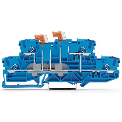 WAGO 2002-2959 TOPJOB S Series Blue, 2.5mm², 2-Level, Push In Termination, ATEX, CSA, IECEx