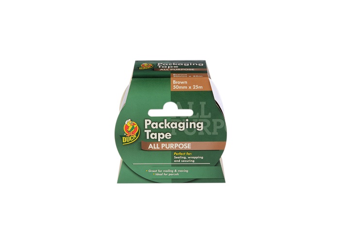 DUCK TAPE Brown Packing Tape, 25m x 50mm