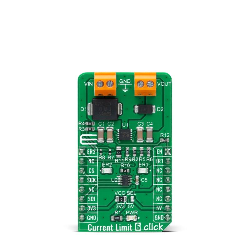 MikroElektronika Current Limit 6 Click Protected Switch for MAX17608 for mikroBUS Socket