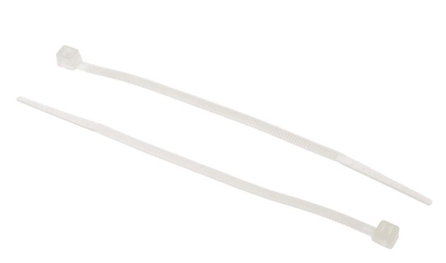 RS PRO Cable Tie, 100mm x 2.5 mm, Natural Nylon, Pk-500