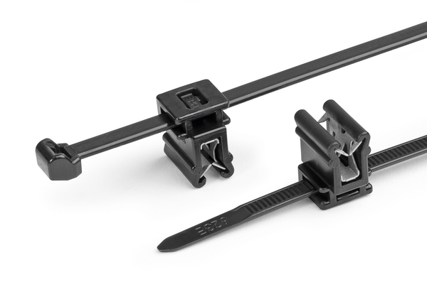 HellermannTyton Cable Tie, Outside Serrated, 200mm x 11.5 mm, Black Polyamide 6.6 (PA66), Pk-100