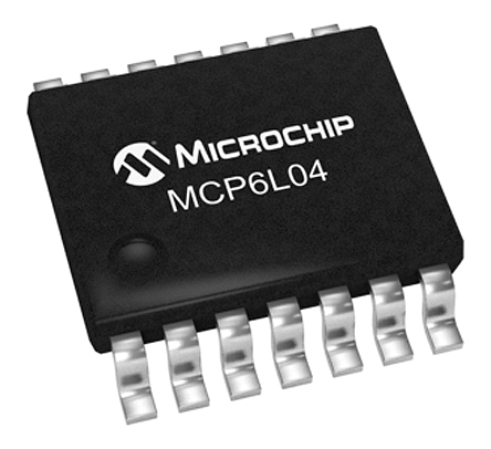 MCP6L04T-E/ST Microchip, Operational Amplifier, 1 MHz, 14-Pin 6 V TSSOP