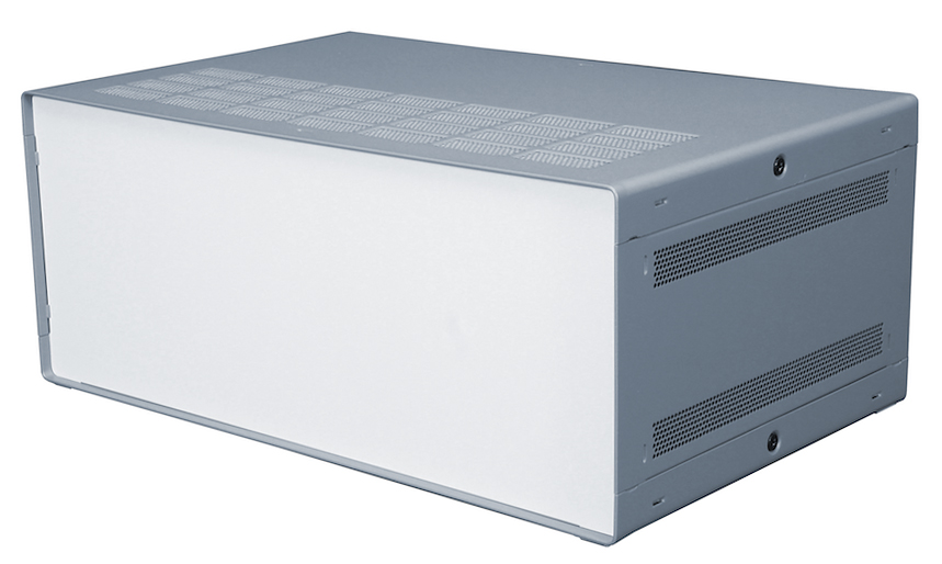 RS PRO Grey Extruded Aluminium Enclosure, IP30, Grey Lid, 279 x 203 x 131mm