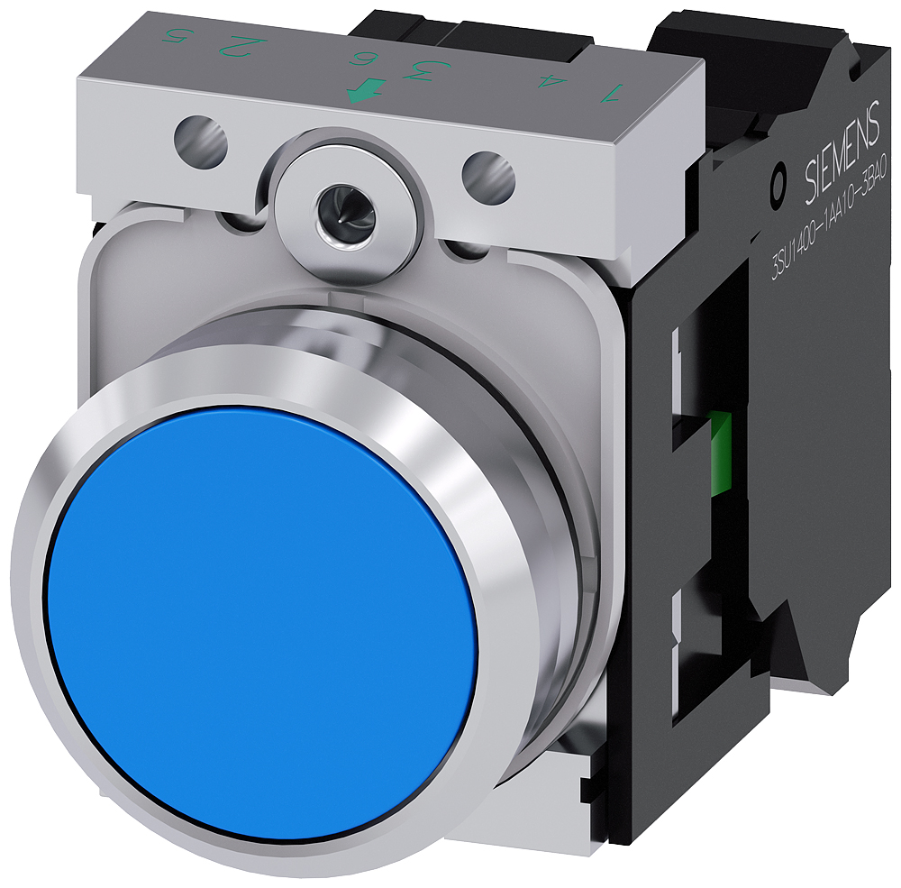 Siemens SIRIUS ACT 3SU11 Series Push Button Complete Unit, 22mm Cutout, SPST, IP66, IP67, IP69(IP69K)