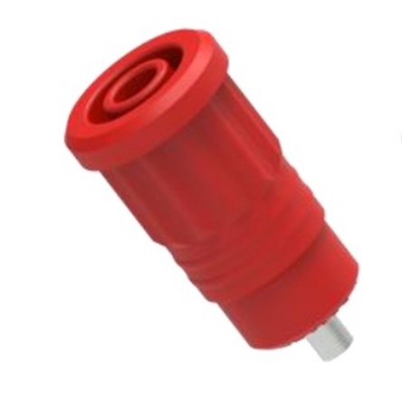 Electro PJP Red Female Banana Socket, 4 mm Connector, Press Fit Termination, 25A, 1kV, Nickel Plating