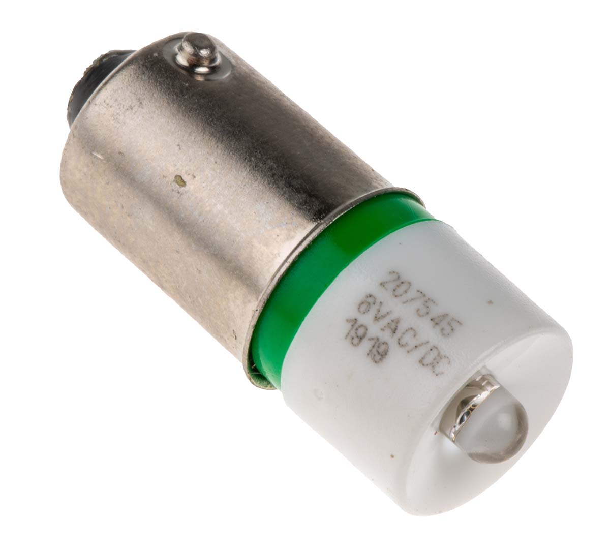 RS PRO Green LED Indicator Lamp, 6V ac/dc, BA9s Base, 10mm Diameter, 1610mcd