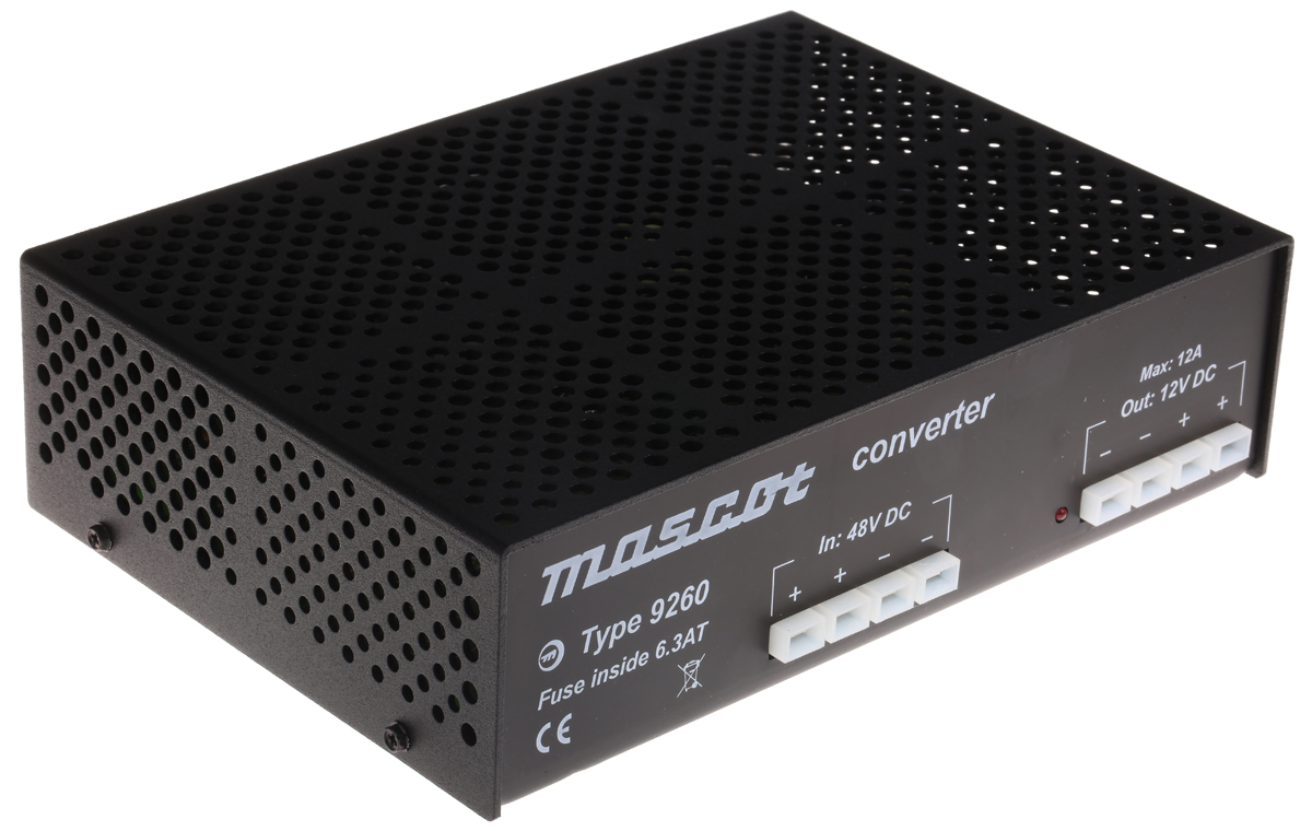 Mascot DC-DC Converter, 13.2V dc/ 16A Output, 40 → 64 V dc Input, 210W, Mounting Bracket, +25°C Max Temp -20°C