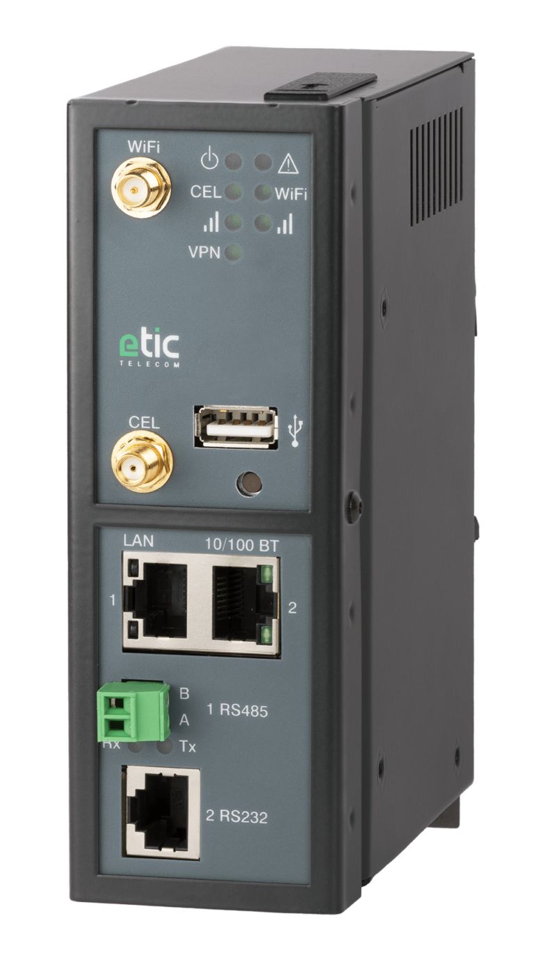 Etic LAN: 2x Ethernet, 1x RS232, 1x RS485 3G, 4G