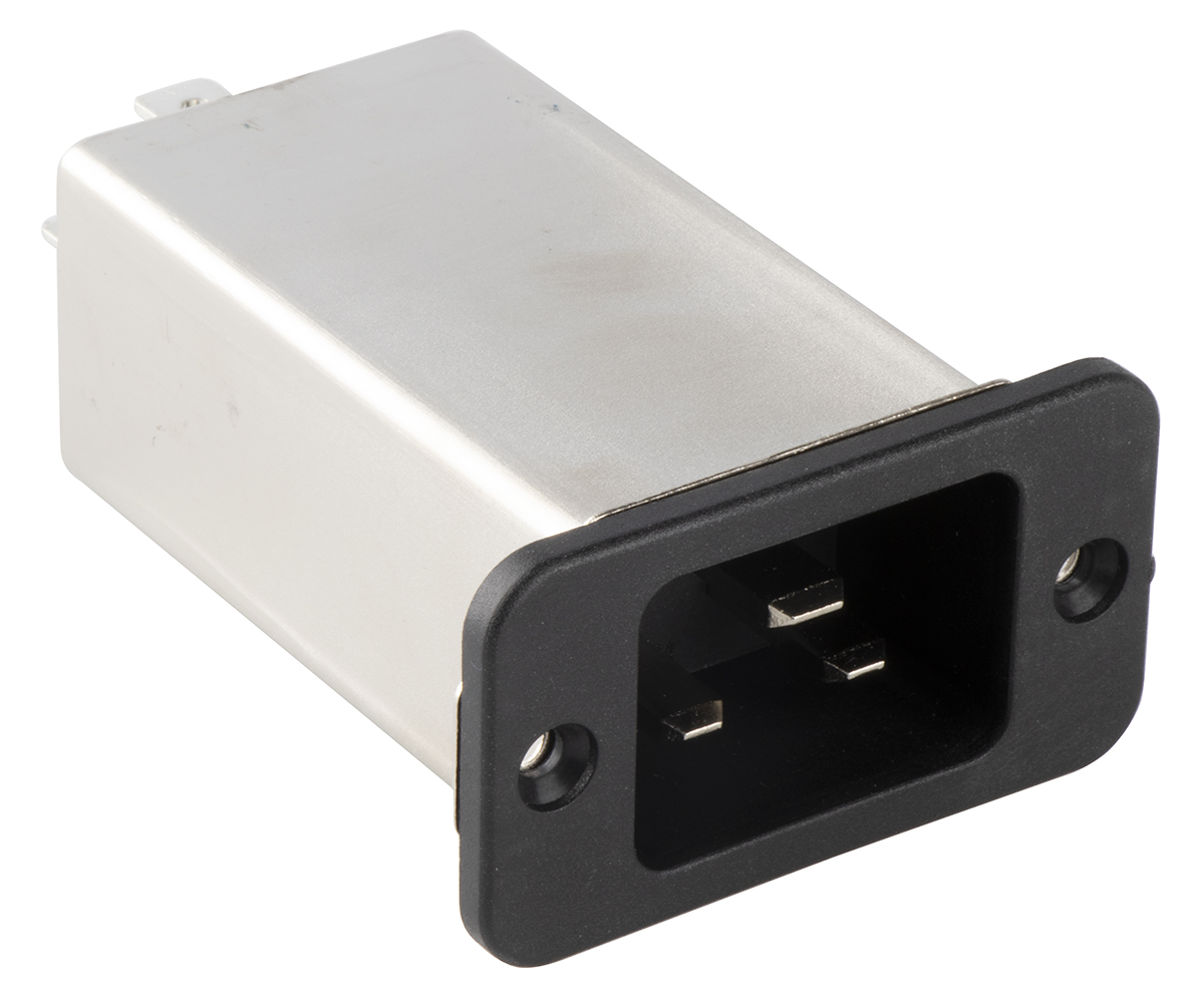 EPCOS 16A, 250 V ac/dc Panel Mount IEC Inlet Filter B84771A0016A000, Tab