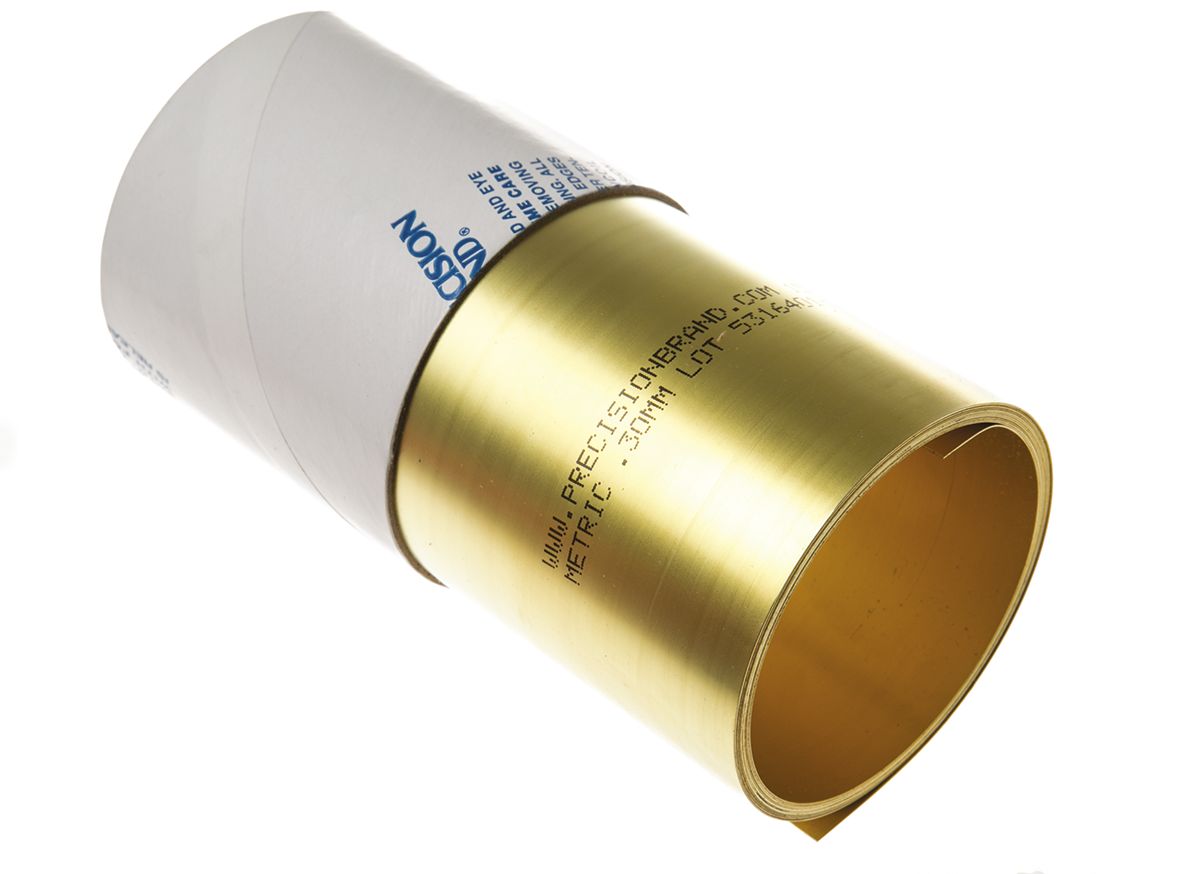 Brass Shim, 2.5m x 150mm x 0.3mm