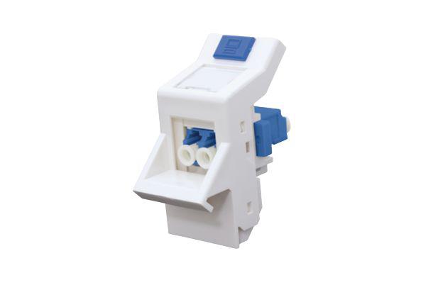 HellermannTyton Connectivity HTC Series, Cat6a 2 Way Angled Euro Fibre Module
