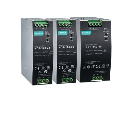 MOXA NDR Switched Mode DIN Rail Power Supply, 90 → 264 V ac / 127 → 370V dc ac, dc Input, 48V dc dc
