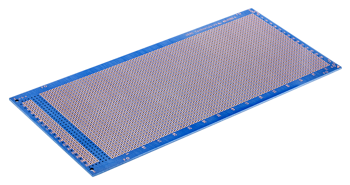 Vero Technologies Single Sided Matrix Board FR4 With 77 x 34 1.02mm Holes, 2.54 x 2.54mm Pitch, 220 x 100 x 1.6mm