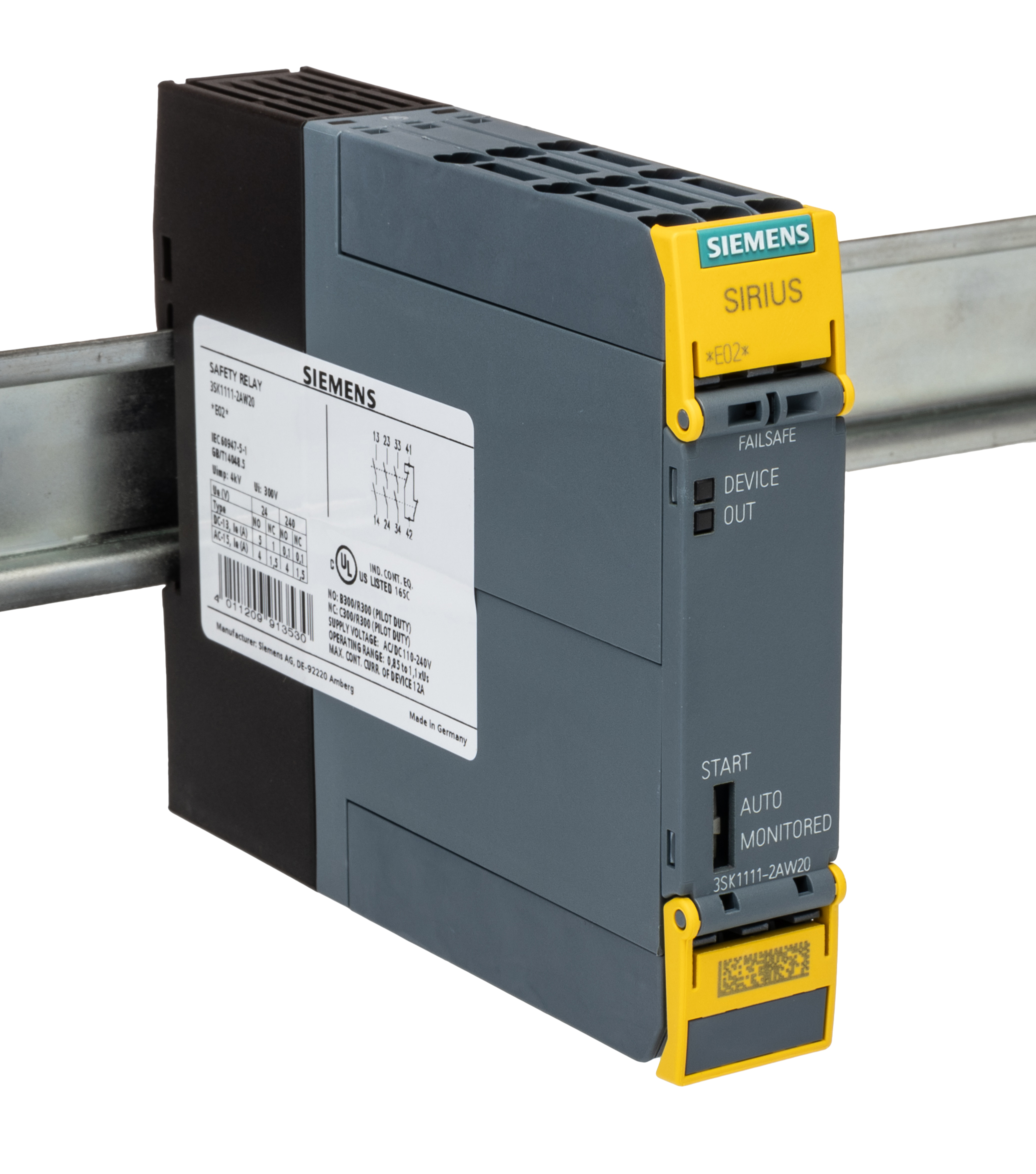 Siemens SIRIUS 3SK1 Safety Relay 240V ac, Single Channel 4 Safety Contacts