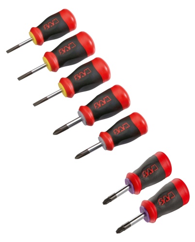 SAM Stubby Screwdriver Set, 7-Piece