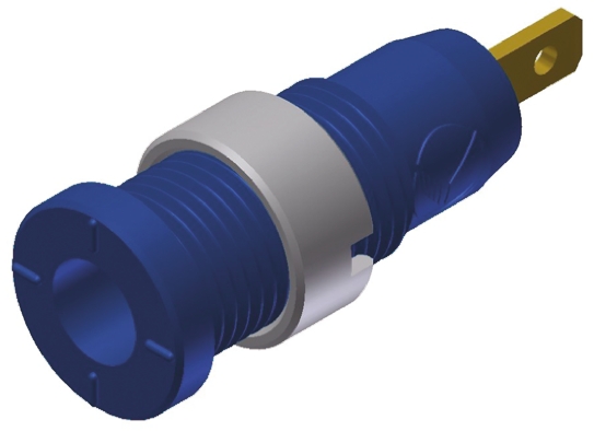 Hirschmann Test & Measurement Blue Female Banana Socket, 2mm Connector, Tab Termination, 10A, 1000V ac/dc, Gold Plating