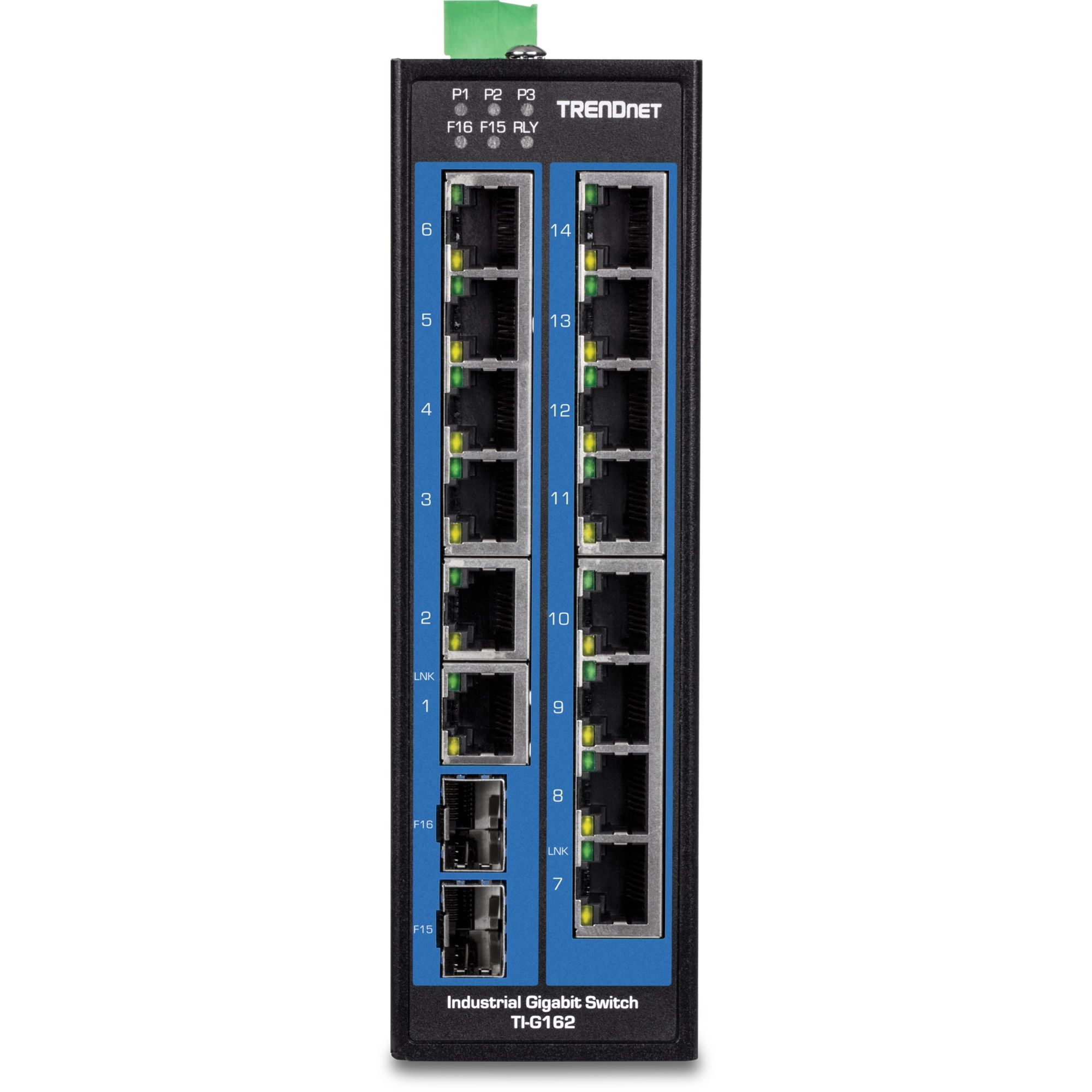 16-Port Hardened Gigabit DIN-